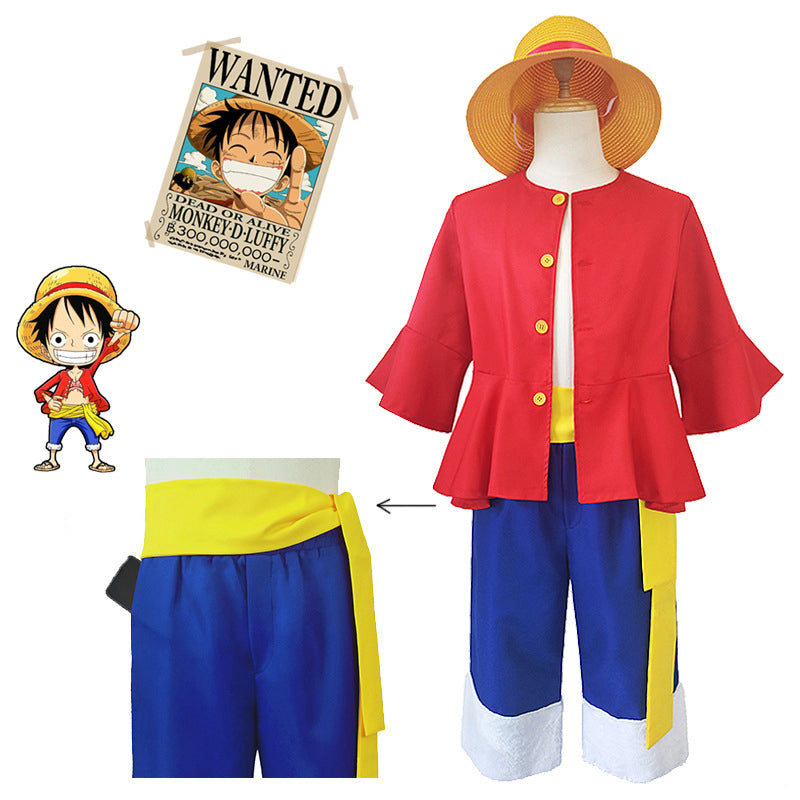 One Piece Monkey D. Luffy Cosplay Costume with Hat