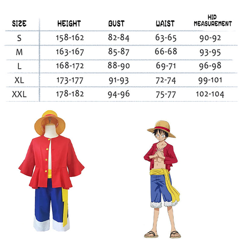 One Piece Monkey D. Luffy Cosplay Costume with Hat