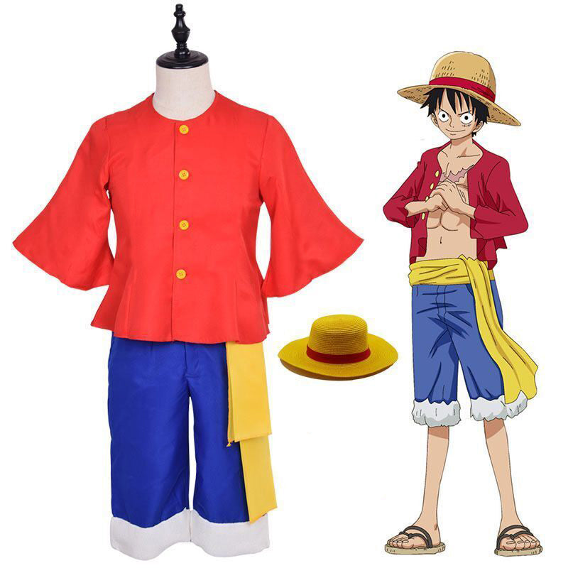 One Piece Monkey D. Luffy Cosplay Costume with Hat