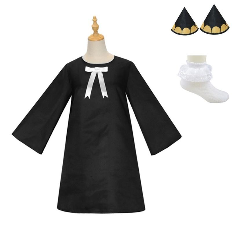 Anime SPY×FAMILY Anya Forger Black Dress Cosplay