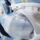 Slate Blue Plaid JK Uniform Set with White Shirt and Socks