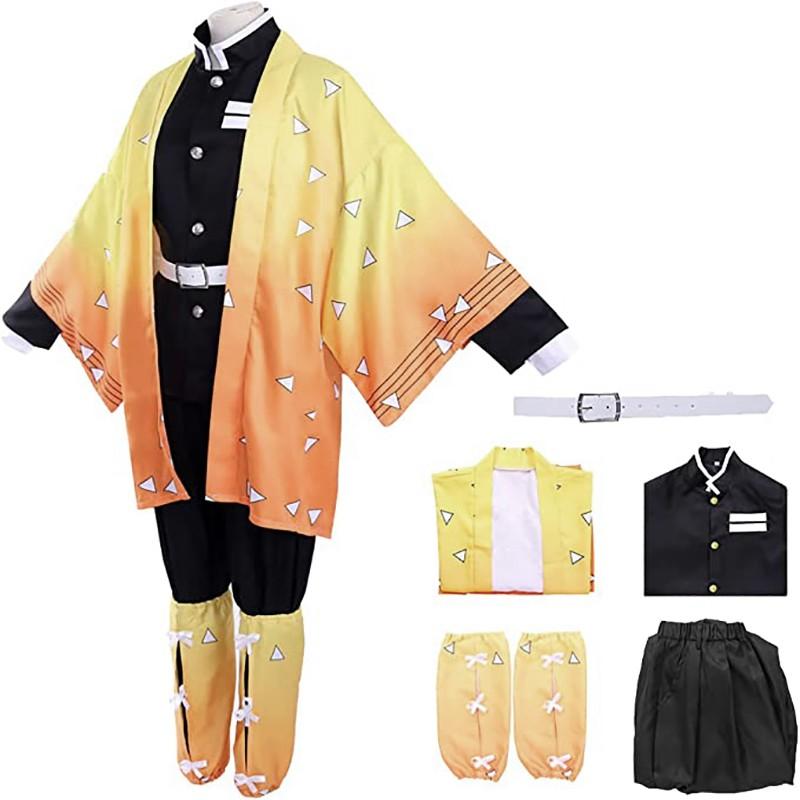 Agatsuma Zenitsu Cosplay Costume - Demon Slayer Outfit for Adults