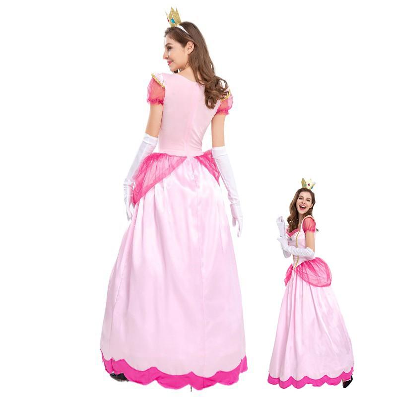 Princess Peach Mario Cosplay Costume Dress