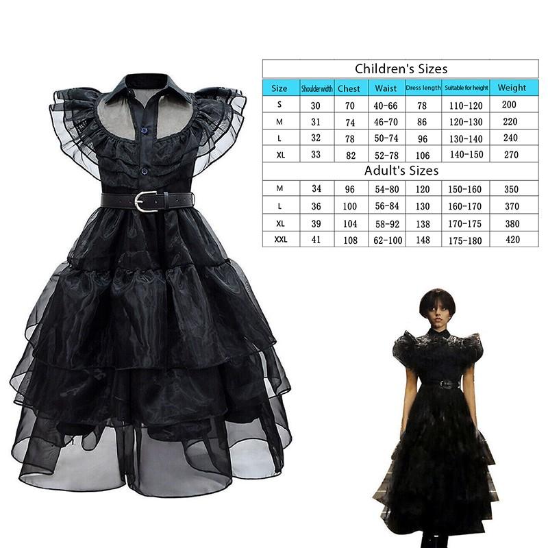 Wednesday Addams Party Dress Costume