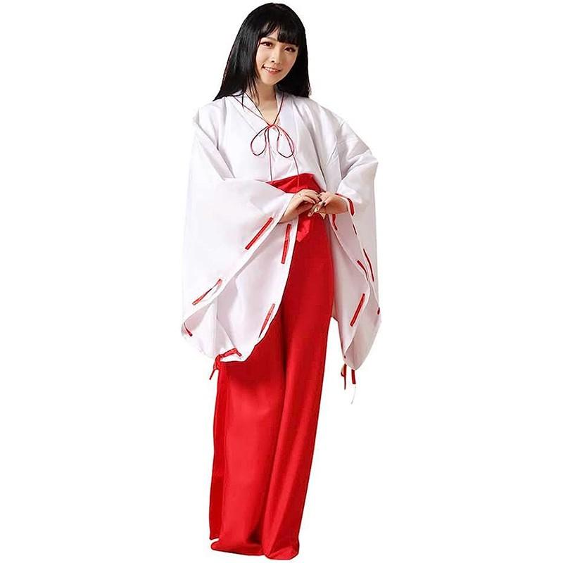 Kikyo cosplay costume inspired by Inuyasha anime