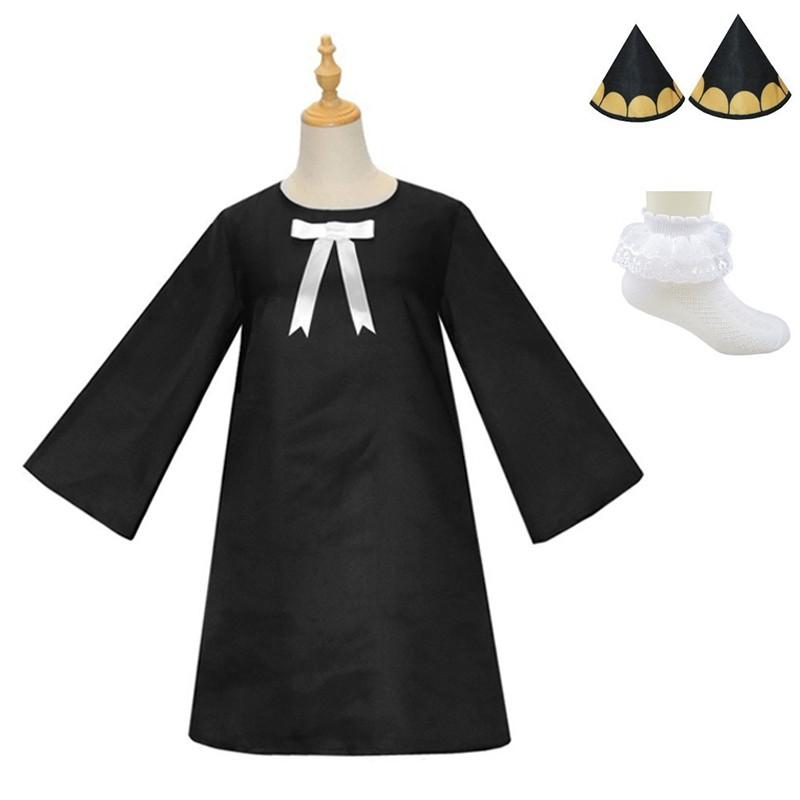 Anime SPY×FAMILY Anya Forger Black Dress Cosplay