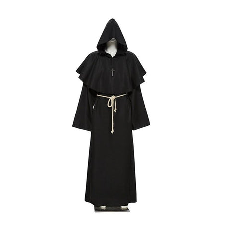 Medieval Hooded Robe in Various Colors with Rope Belt