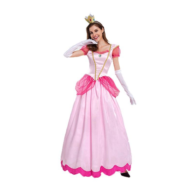 Princess Peach Mario Cosplay Costume Dress