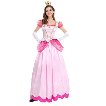 Princess Peach Mario Cosplay Costume Dress