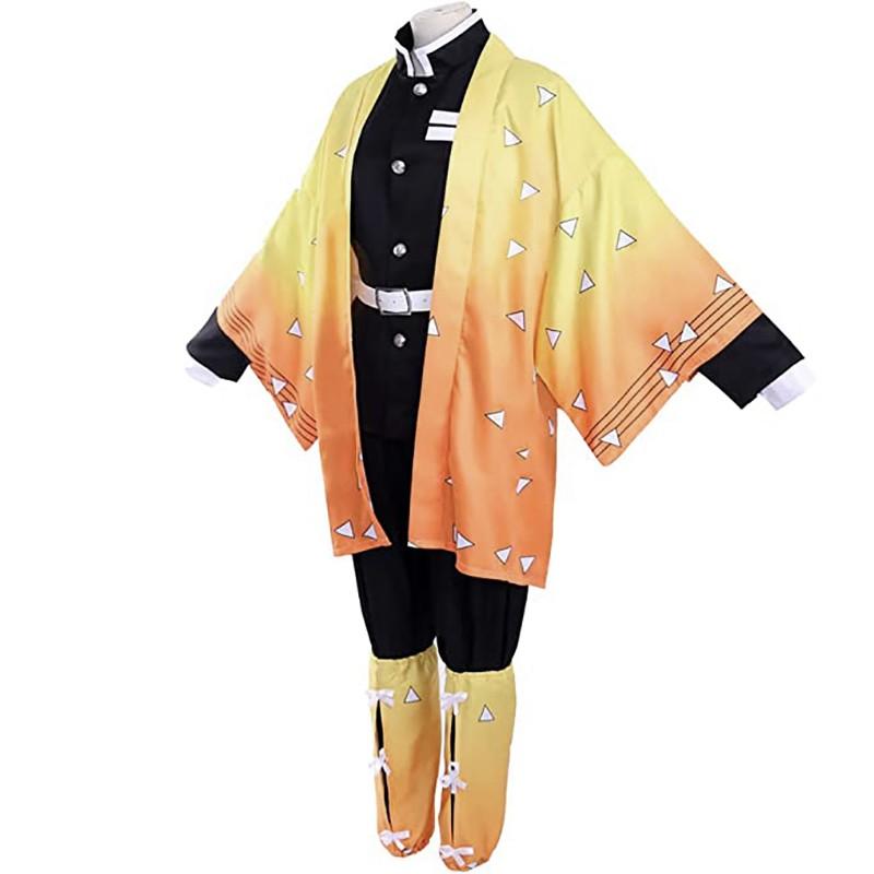 Agatsuma Zenitsu Cosplay Costume - Demon Slayer Outfit for Adults