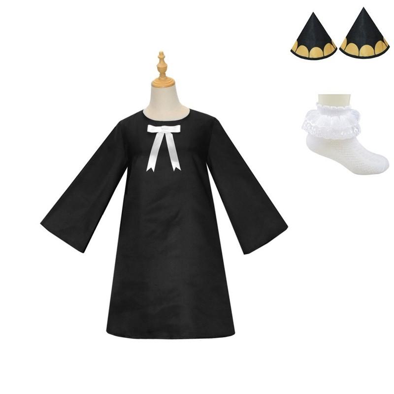 Anime SPY×FAMILY Anya Forger Black Dress Cosplay