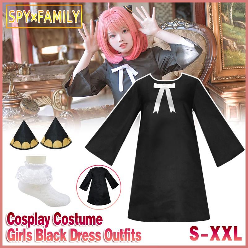 Anime SPY×FAMILY Anya Forger Black Dress Cosplay