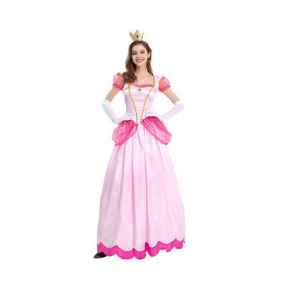 Princess Peach Mario Cosplay Costume Dress