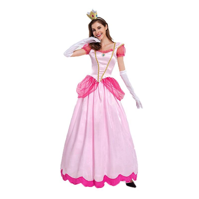 Princess Peach Mario Cosplay Costume Dress