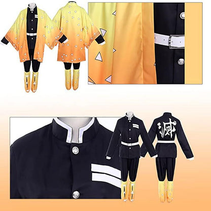 Agatsuma Zenitsu Cosplay Costume - Demon Slayer Outfit for Adults