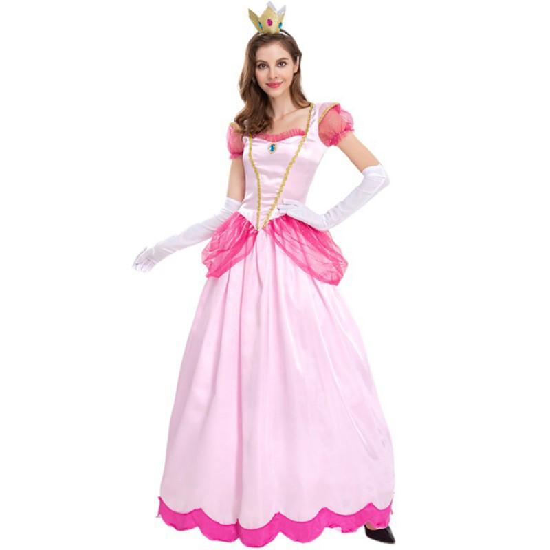 Princess Peach Mario Cosplay Costume Dress