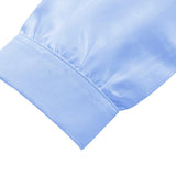 Girls Peter Pan Collar Long Sleeve School Shirt - Classic Uniform Top in White and Light Blue