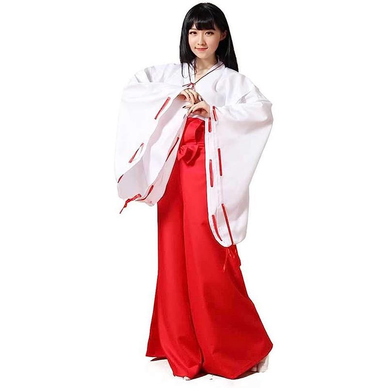 Kikyo cosplay costume inspired by Inuyasha anime