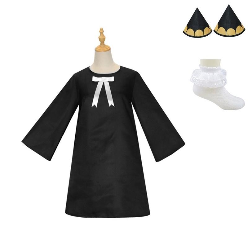 Anime SPY×FAMILY Anya Forger Black Dress Cosplay