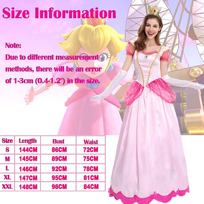 Princess Peach Mario Cosplay Costume Dress