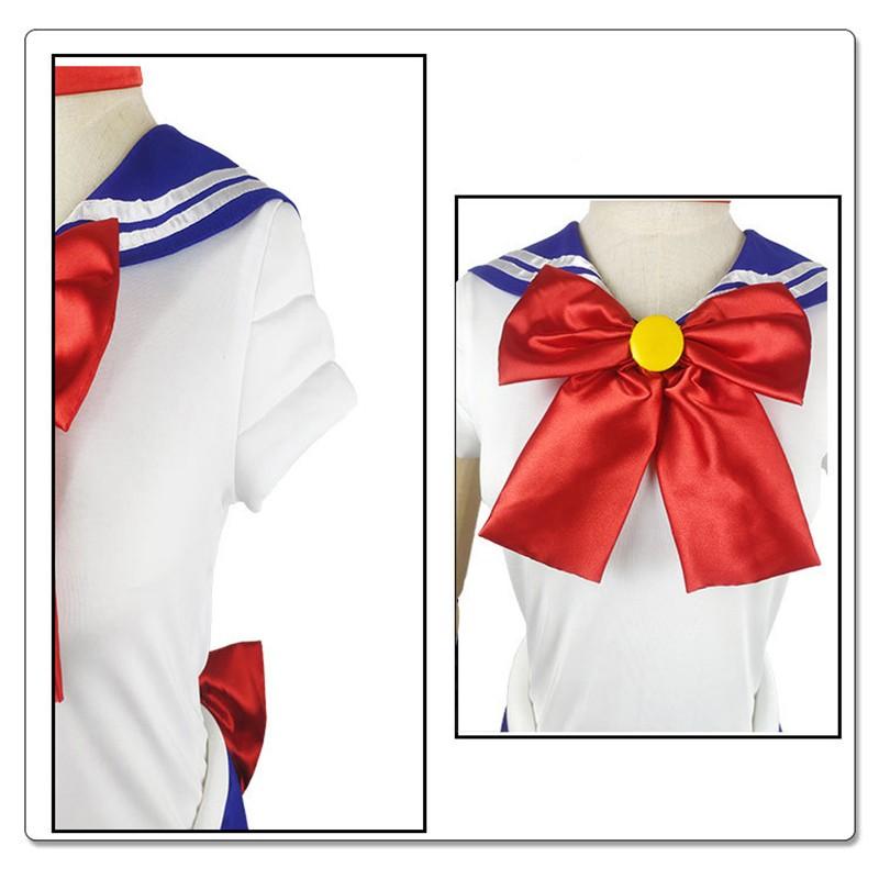 Sailor Moon Cosplay Outfit with Dress, Bow, Gloves, and Socks