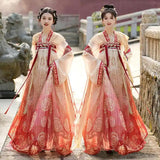 Chinese Traditional Dress Hanfu with floral patterns