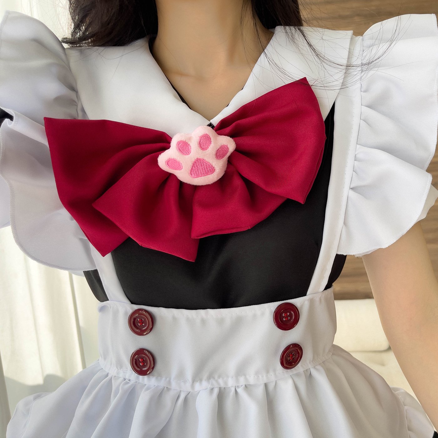 Halloween Vampire Deviruchi Maid Lolita Gothic Black Red Maid Cos Anime RPG