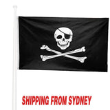 Skull and Crossbones Jolly Roger Pirate Flag Outdoor Banner 90x150cm Crossed - Aimall