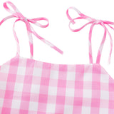 Barbie Cosplay Kid's Pink Gingham Summer Dress Set