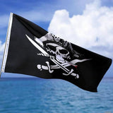 Skull & Crossbones Sabres Swords Jolly Roger Pirate Flag Party Banner Decoration - Aimall