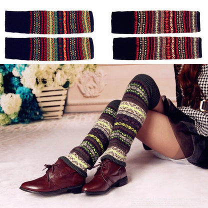 Bohemian Style Knee-High Knit Socks