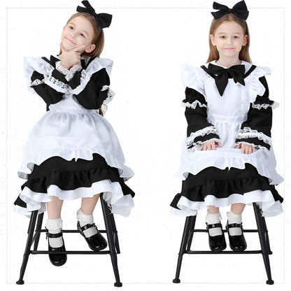 Fairy Tales Fantasy Wonderland Blue Maid Halloween Costume Princess Dress Cosplay Girls Costume - Aimall