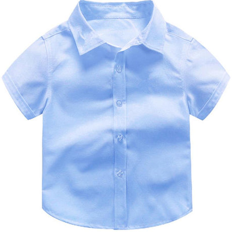 Boys' Premium Short Sleeve Blue Dress Shirt