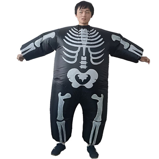 Adult Inflatable Black Skeleton Costume