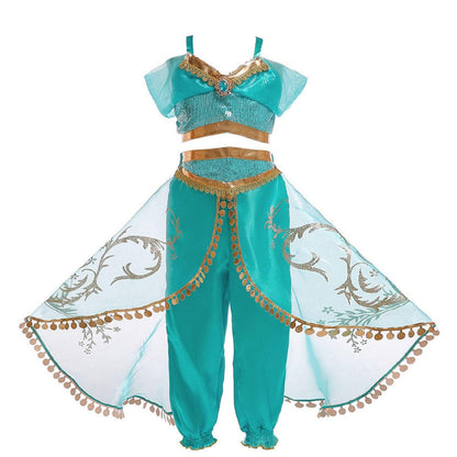 Jasmine Princess dress Aladdin Magic lamp princess dress set AU - Aimall