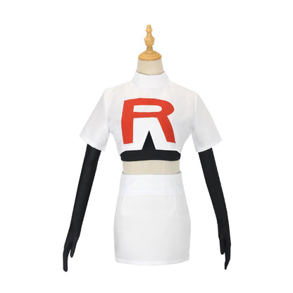 Pokemon Jessie Cosplay Costume Authentic Team Rocket Outfit Set