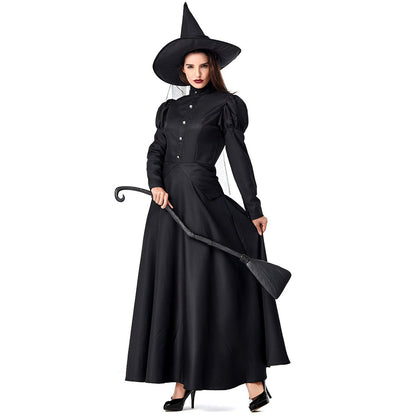 Wizard Of Oz Halloween Costume Stage Performance Adult Cosplay Black Witch Witch Play Parent-Child Costume - Aimall