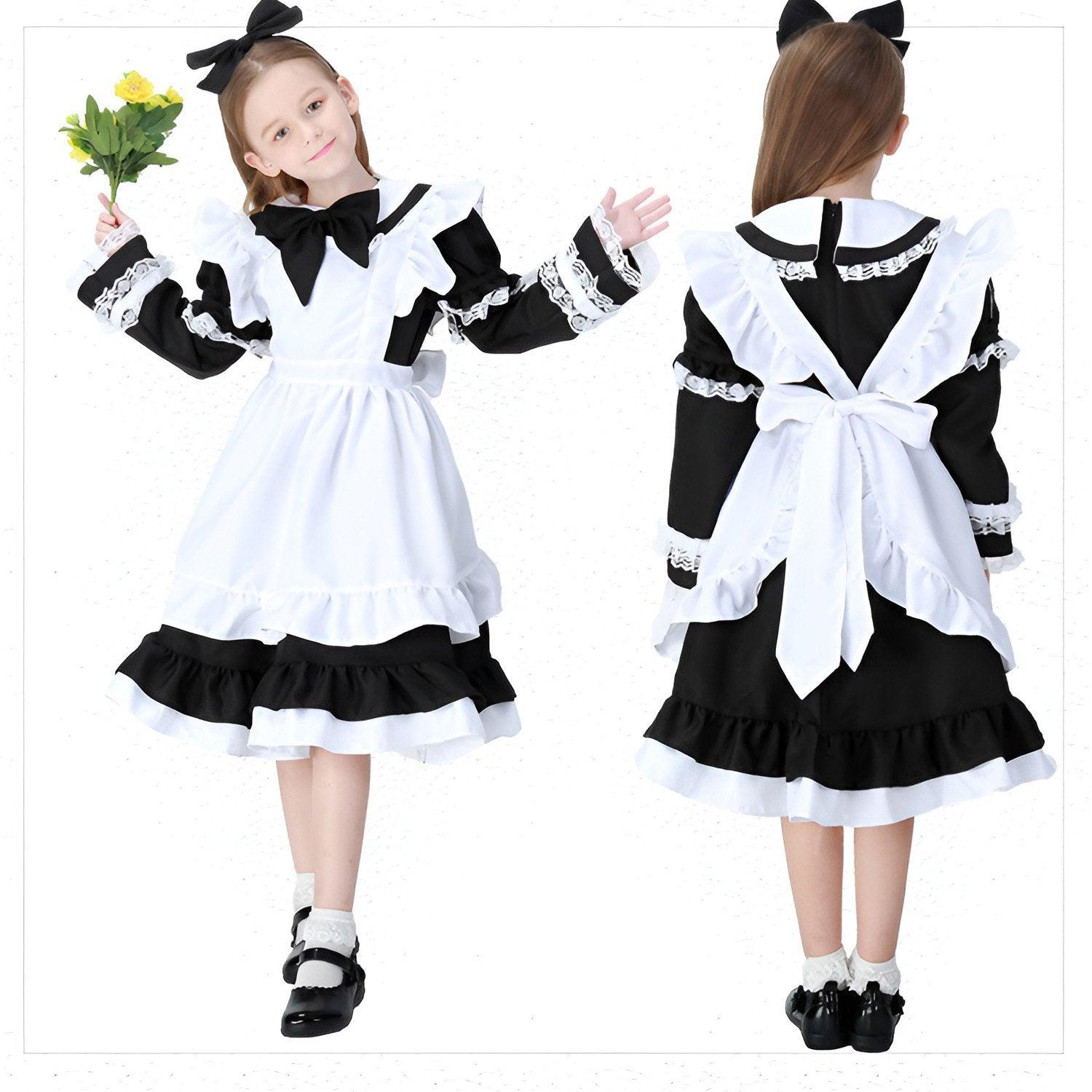 Fairy Tales Fantasy Wonderland Blue Maid Halloween Costume Princess Dress Cosplay Girls Costume - Aimall