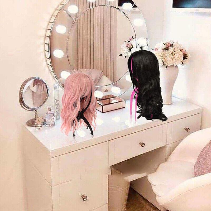 Collapsible & Portable Design Pink Wig Stand