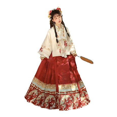 Autumn Ming-Style Hanfu Dress for Chinese New Year Clothes