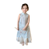 Girls' Floral Two-Piece Cheongsam Dress Set