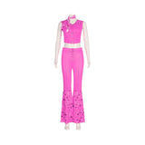 Barbie Pink Cosplay Set Retro Disco Outfit for Women