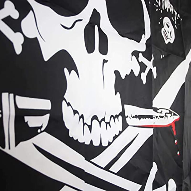 Skull & Crossbones Sabres Swords Jolly Roger Pirate Flag Party Banner Decoration - Aimall