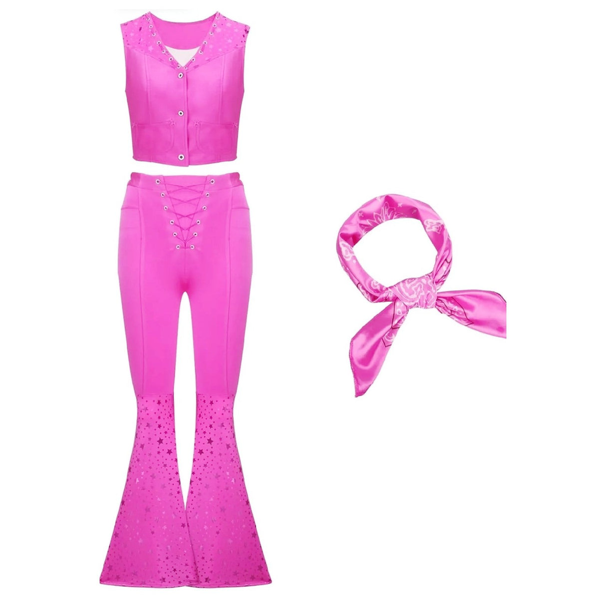 Barbie Movie Inspired Pink Flare Cosplay Outfit