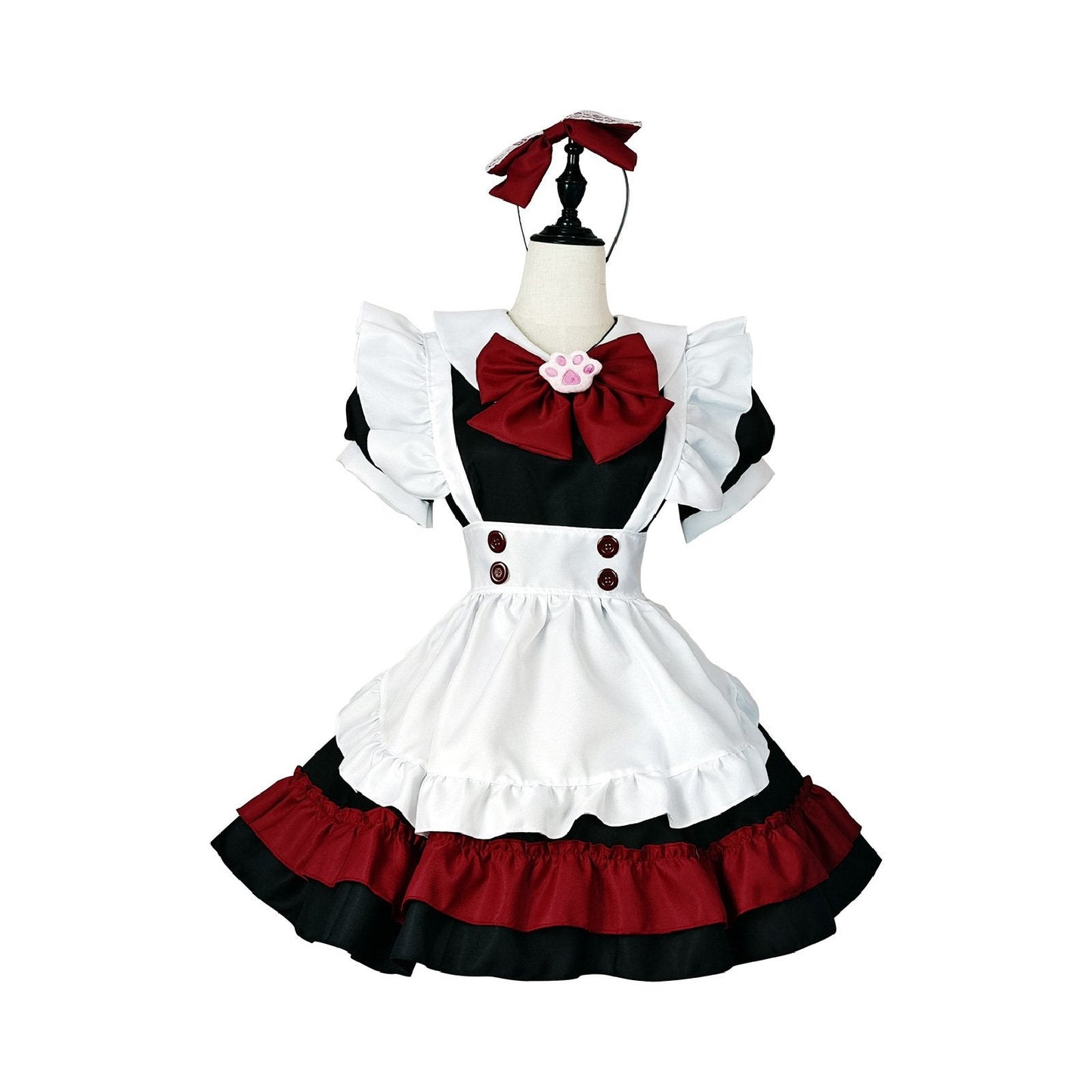 Halloween Vampire Deviruchi Maid Lolita Gothic Black Red Maid Cos Anime RPG