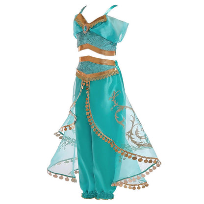 Jasmine Princess dress Aladdin Magic lamp princess dress set AU - Aimall