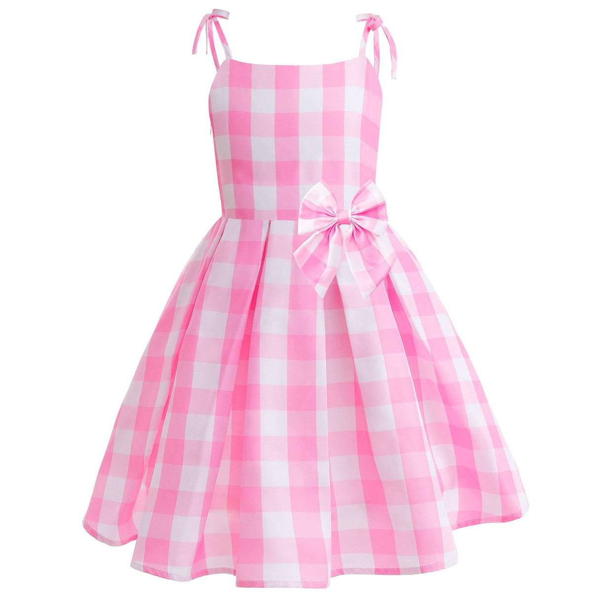 Barbie Cosplay Adult Pink Gingham Summer Dress Set