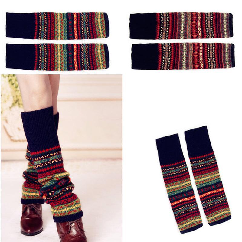 Bohemian Style Knee-High Knit Socks