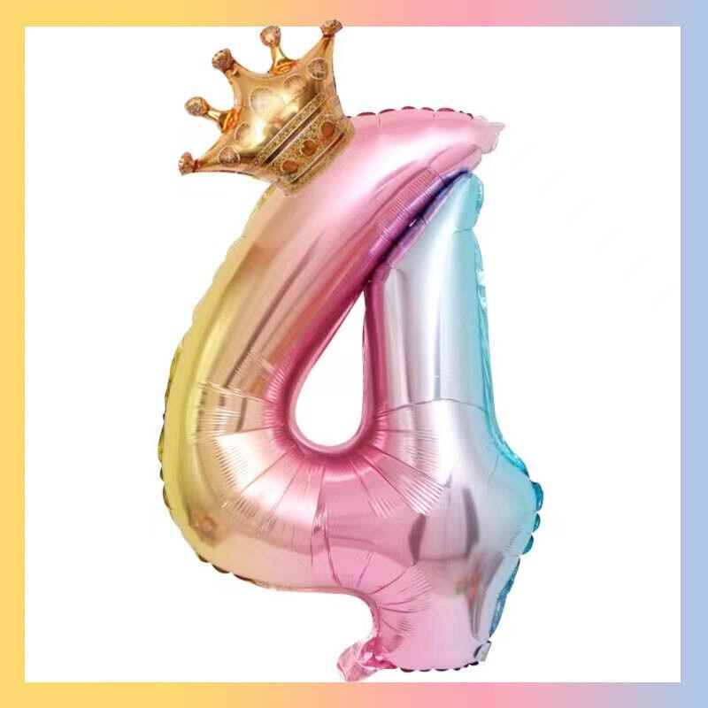 Regal Crowned Number Balloons