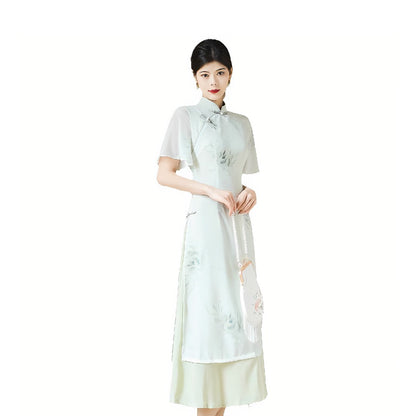 Elegant Floral Cheongsam Dress